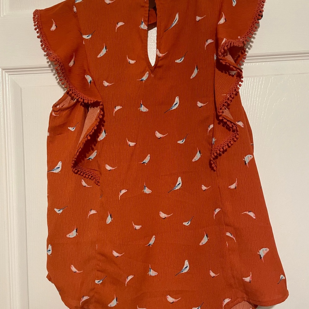 Brownish/Orange Blouse Sweet Wanderer Blouse sleeveless Size Large - Picture 5 of 6